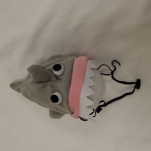 Pet Halloween Costume Cat Dog Small Animal Shark Hat Small Medium Grey Pink OS